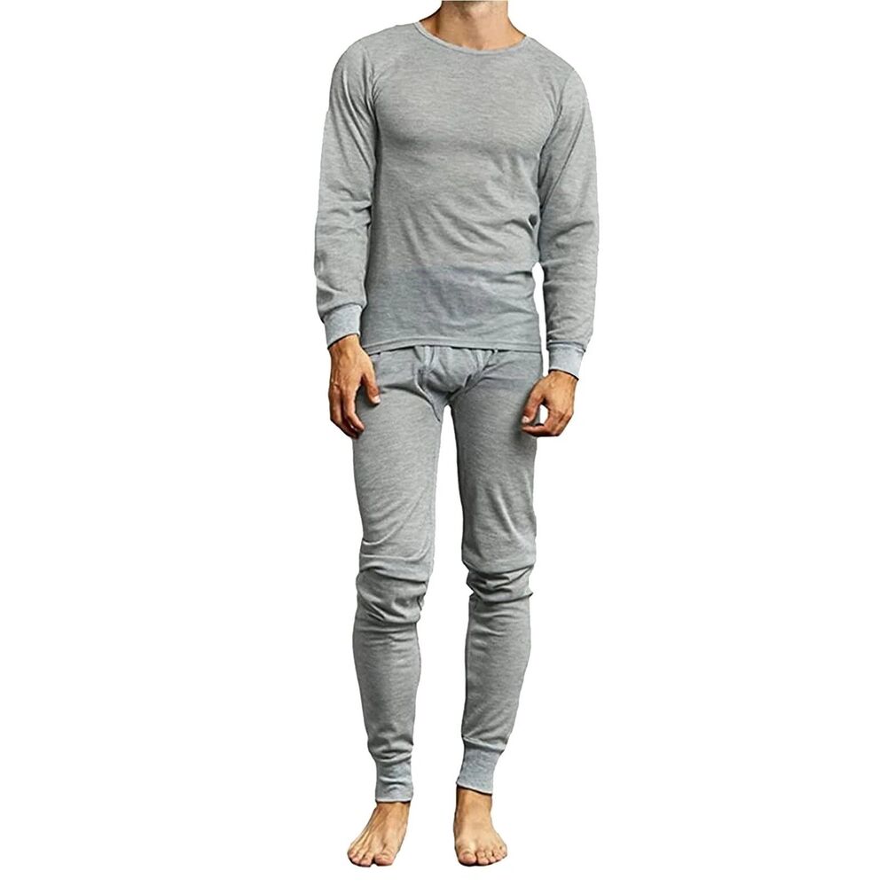 GALAXY By HARVIC Mens Medium Grey Base Layer Thermal 2-Piece Set Long Johns